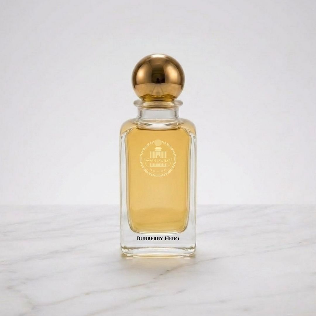 Haus Of Jawhar Burberry Hero perfume bottle.