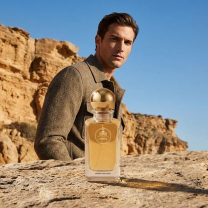 Haus Of Jawhar Dior Sauvage perfume bottle in a luxury lifestyle setting.