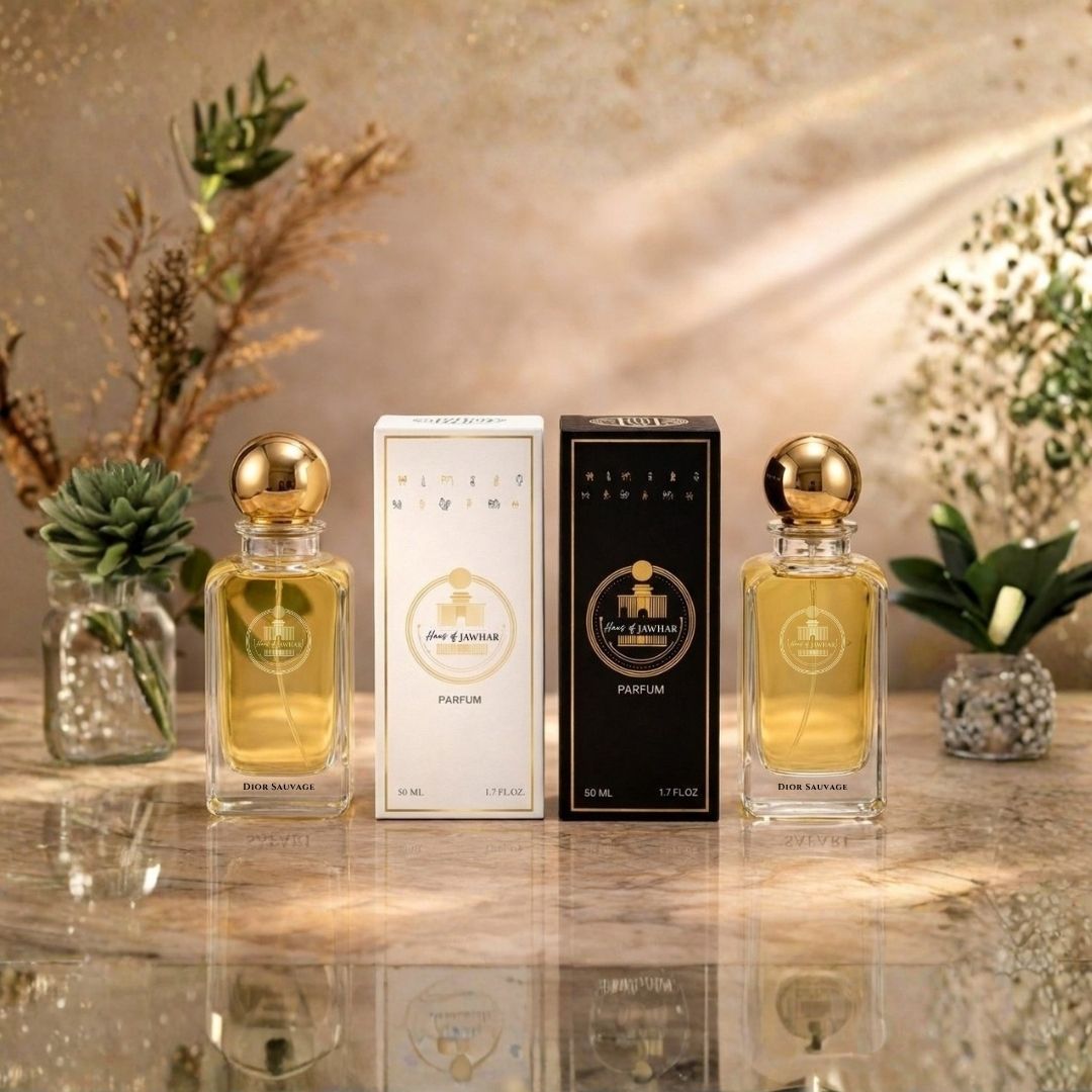 Haus Of Jawhar Dior Sauvage perfume bottle with premium packaging.