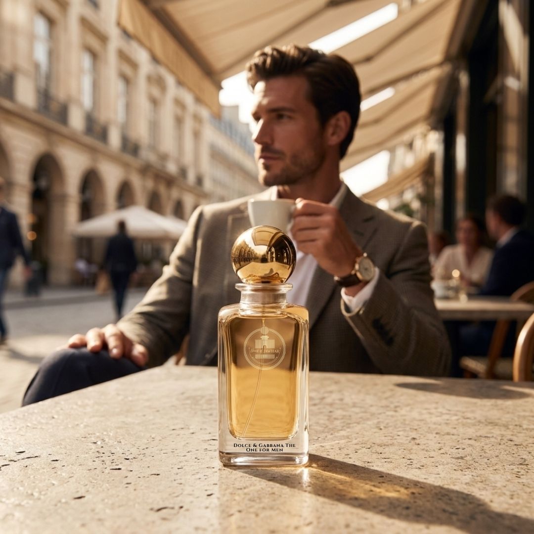 Haus Of Jawhar Dolce & Gabbana The One perfume bottle in a luxury lifestyle setting.