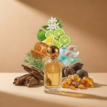 Haus Of Jawhar Giorgio Armani Acqua di Giò perfume bottle with bergamot, marine notes, jasmine and cedarwood fragrance notes.