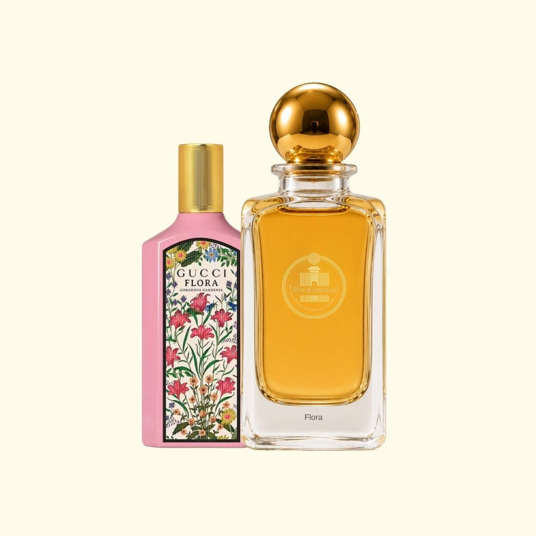 Haus Of Jawhar Gucci Flora perfume bottle with Gucci Flora fragrance reference.