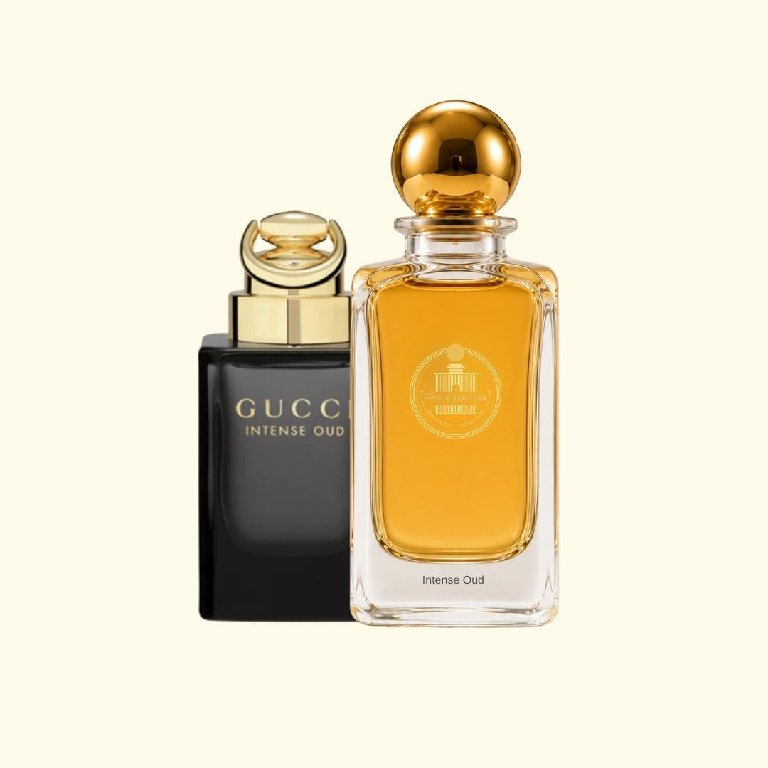 Haus Of Jawhar Gucci Oud perfume bottle with Gucci Oud fragrance reference.