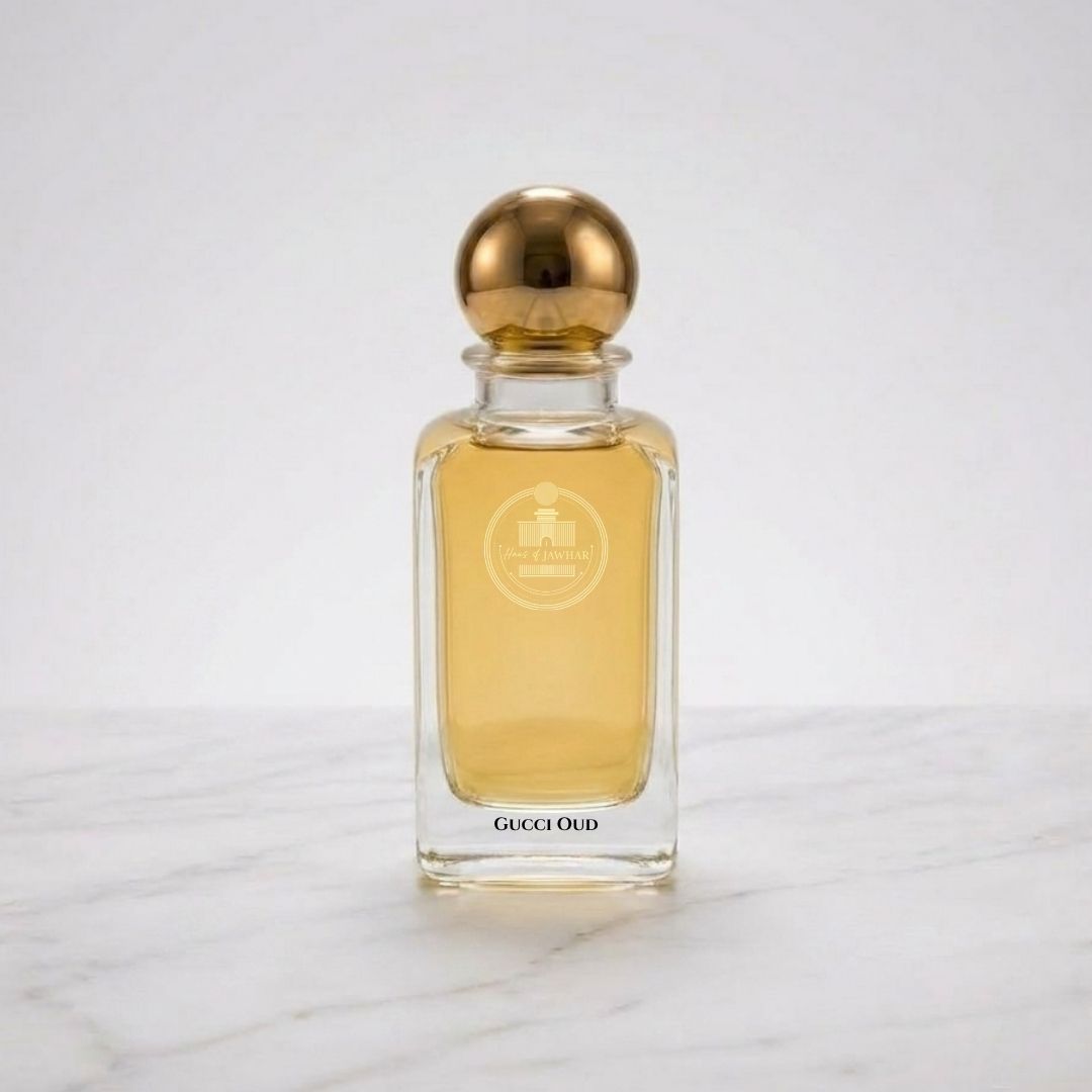 Haus Of Jawhar Gucci Oud perfume bottle.