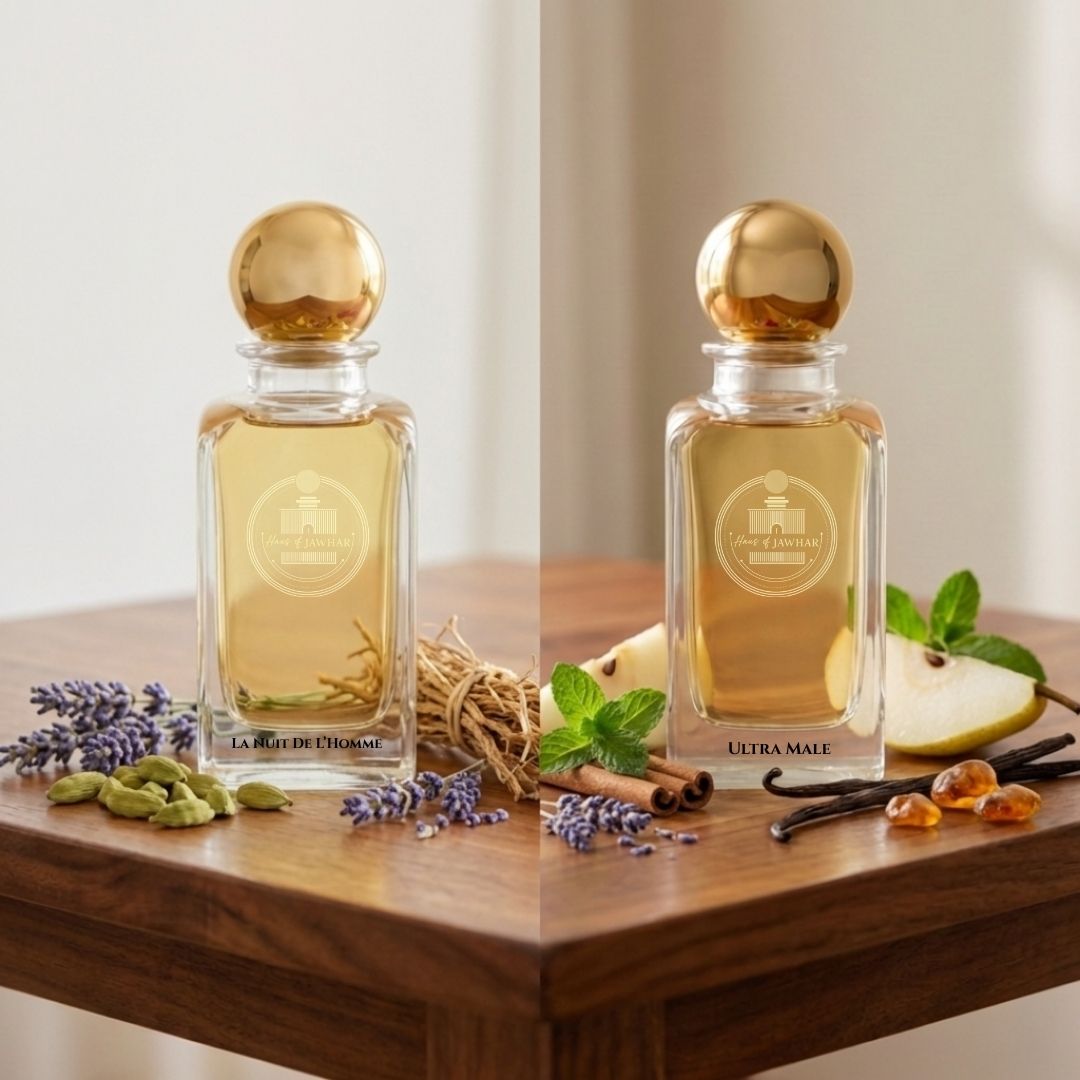Haus Of Jawhar La Nuit De L’Homme and Ultra Male fragrance notes.