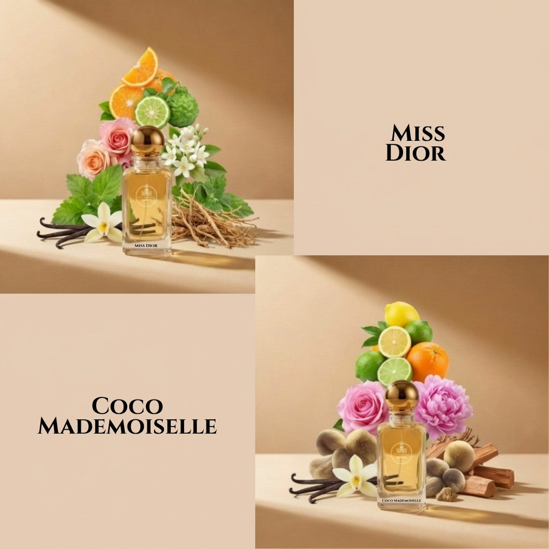 Miss Dior and Coco Mademoiselle fragrance comparison by Haus Of Jawhar.