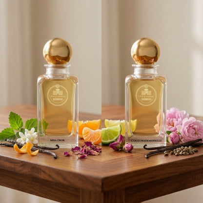 Miss Dior and Coco Mademoiselle fragrance notes by Haus Of Jawhar.