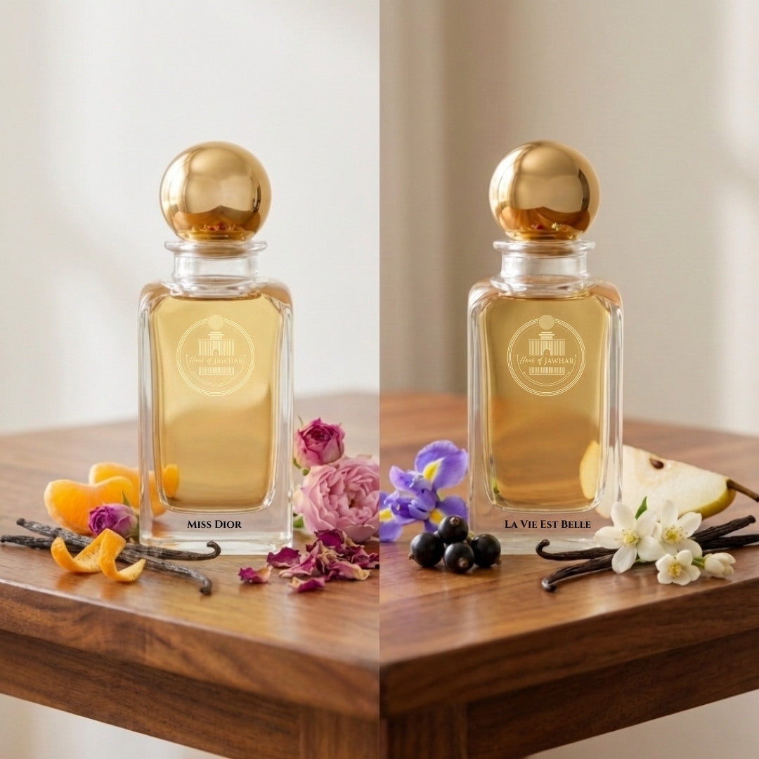 Miss Dior and La Vie Est Belle fragrance notes by Haus Of Jawhar.