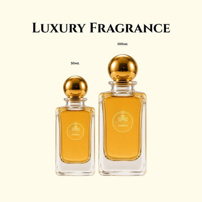 Haus Of Jawhar luxury perfume bottles available in 50ml and 100ml sizes.