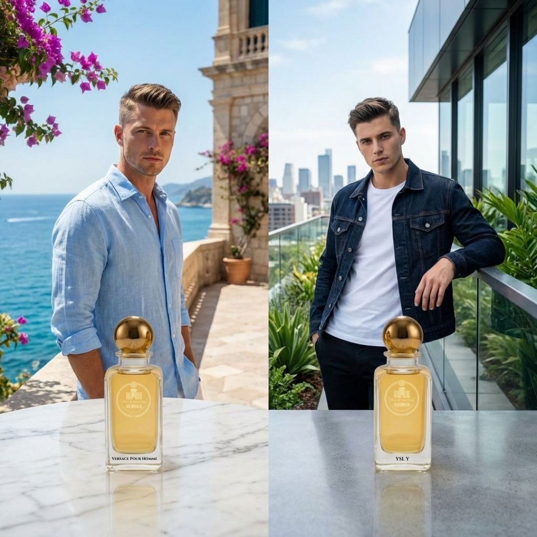 Haus Of Jawhar Versace Pour Homme and YSL Y lifestyle collection.