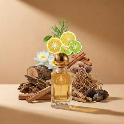 Haus Of Jawhar Issey Miyake L'Eau d'Issey Pour Homme perfume bottle with yuzu, citrus, nutmeg and woody fragrance notes.