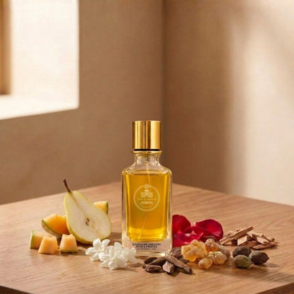 Jo Malone English Pear & Freesia by Haus Of Jawhar with pear, melon, freesia, rose, amber and woody notes.