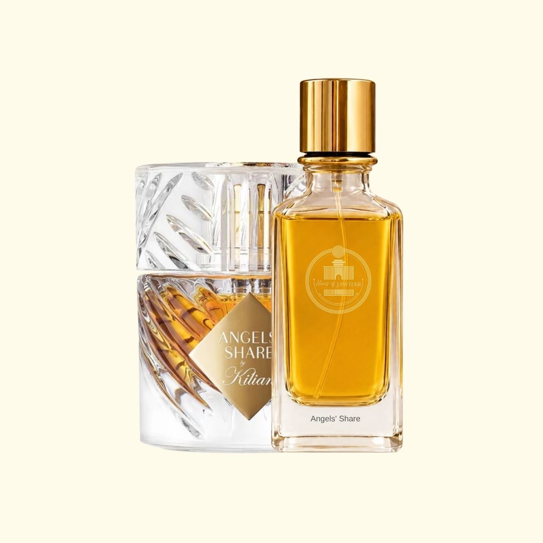 Haus Of Jawhar Angels' Share perfume bottle with Angels' Share fragrance reference.