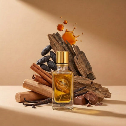 Haus Of Jawhar Kilian Angels' Share perfume bottle with cognac, cinnamon, oak and vanilla fragrance notes.