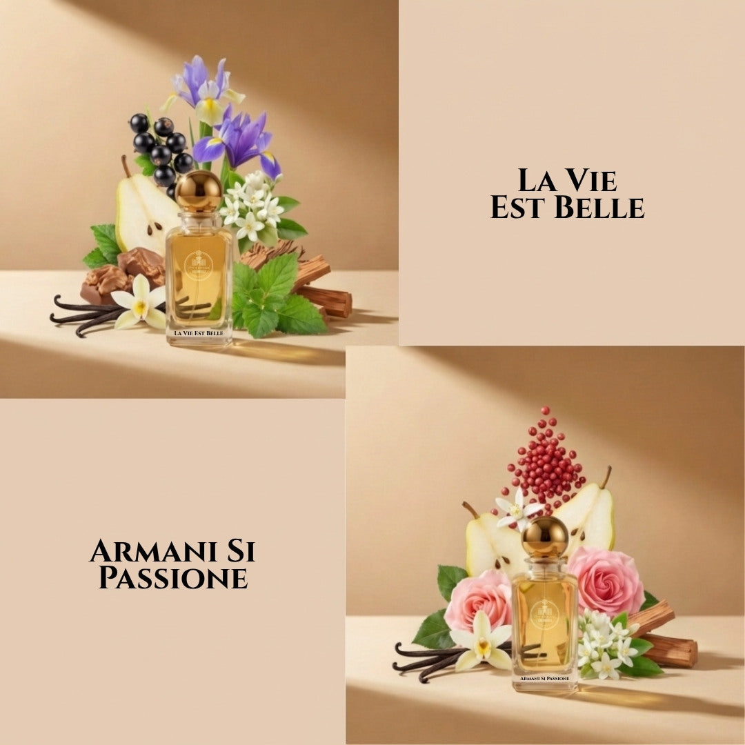 La Vie Est Belle and Armani Sì Passione by Haus Of Jawhar lifestyle collection.