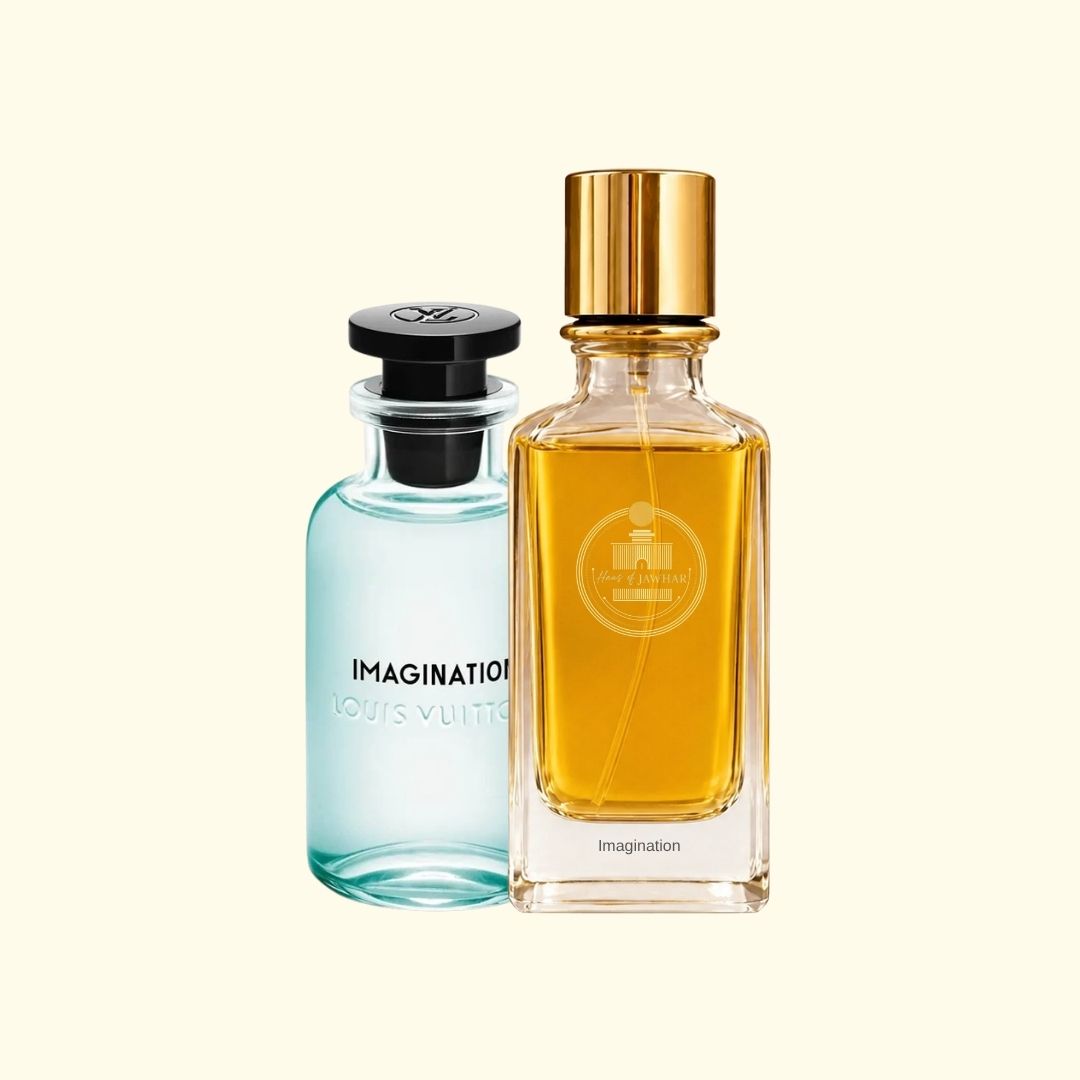 Haus Of Jawhar Louis Vuitton Imagination perfume bottle with Louis Vuitton Imagination fragrance reference.