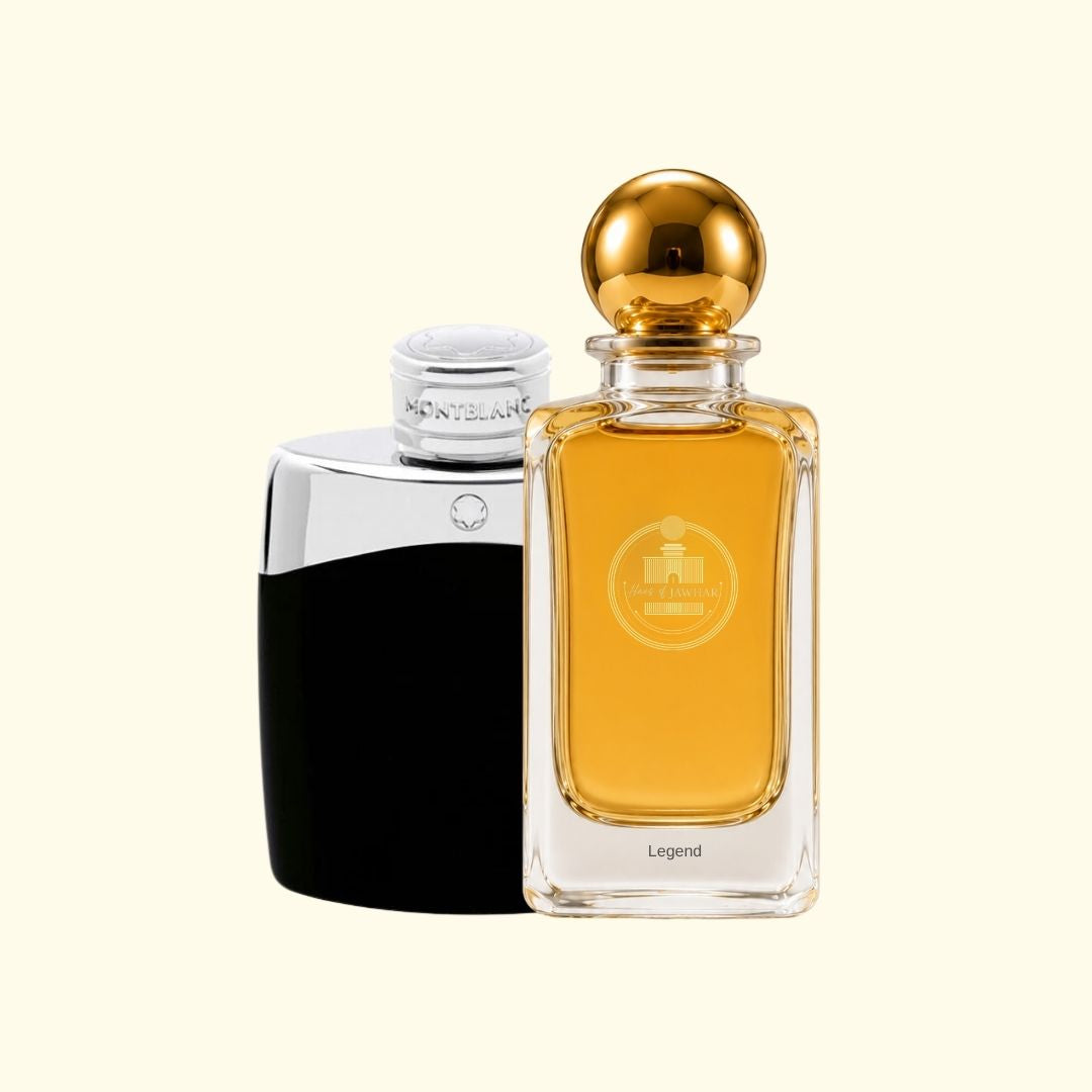 Haus Of Jawhar Legend perfume bottle with Legend fragrance reference.