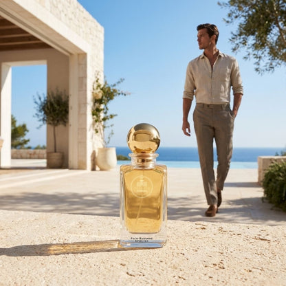 Haus Of Jawhar Paco Rabanne Invictus perfume bottle in a luxury lifestyle setting.