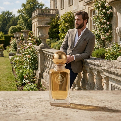 Haus Of Jawhar Parfums de Marly Layton perfume bottle in a luxury lifestyle setting.