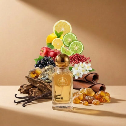 Haus Of Jawhar Roja Elysium Pour Homme perfume bottle with grapefruit, vetiver, juniper and ambergris fragrance notes.
