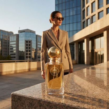 Haus Of Jawhar Valentino Donna Born in Roma perfume bottle in a luxury lifestyle setting.