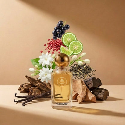 Haus Of Jawhar Valentino Donna Born in Roma perfume bottle with jasmine, blackcurrant, bourbon vanilla and woody fragrance notes.