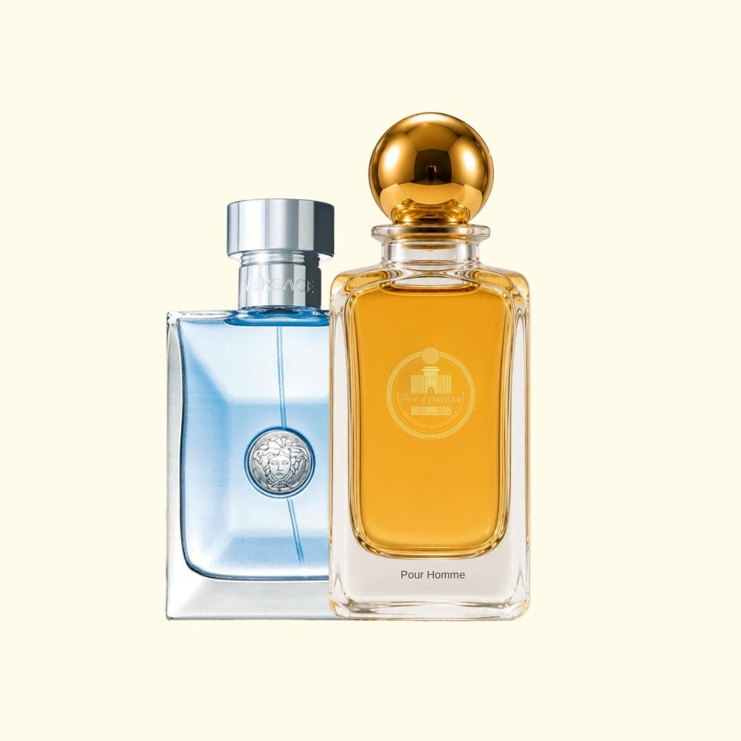 Haus Of Jawhar Versace Pour Homme perfume bottle with Versace Pour Homme fragrance reference.