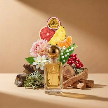 Haus Of Jawhar Victoria's Secret Bombshell perfume bottle with passionfruit, peony, vanilla and musk fragrance notes.