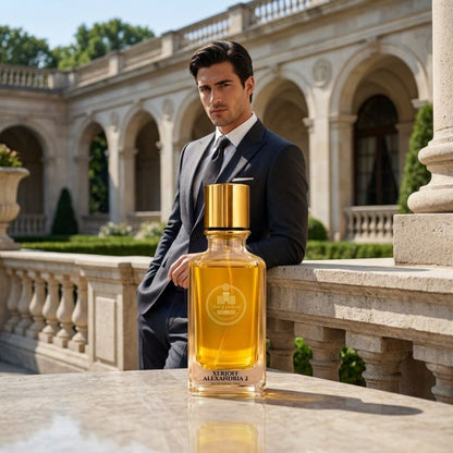 Haus Of Jawhar Xerjoff Alexandria II perfume bottle in a luxury lifestyle setting.
