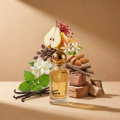 Haus Of Jawhar YSL Black Opium perfume bottle with coffee, vanilla, jasmine and pear fragrance notes.