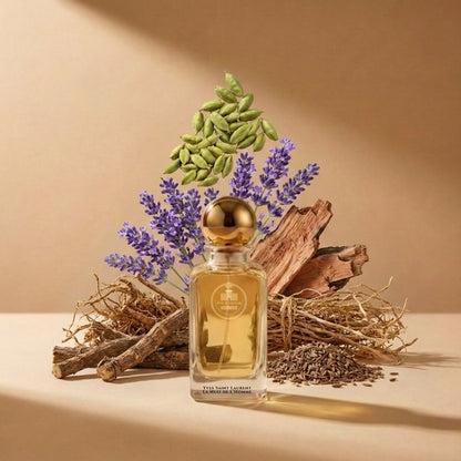Haus Of Jawhar YSL La Nuit de L'Homme perfume bottle with cardamom, lavender, cedarwood and vetiver fragrance notes.