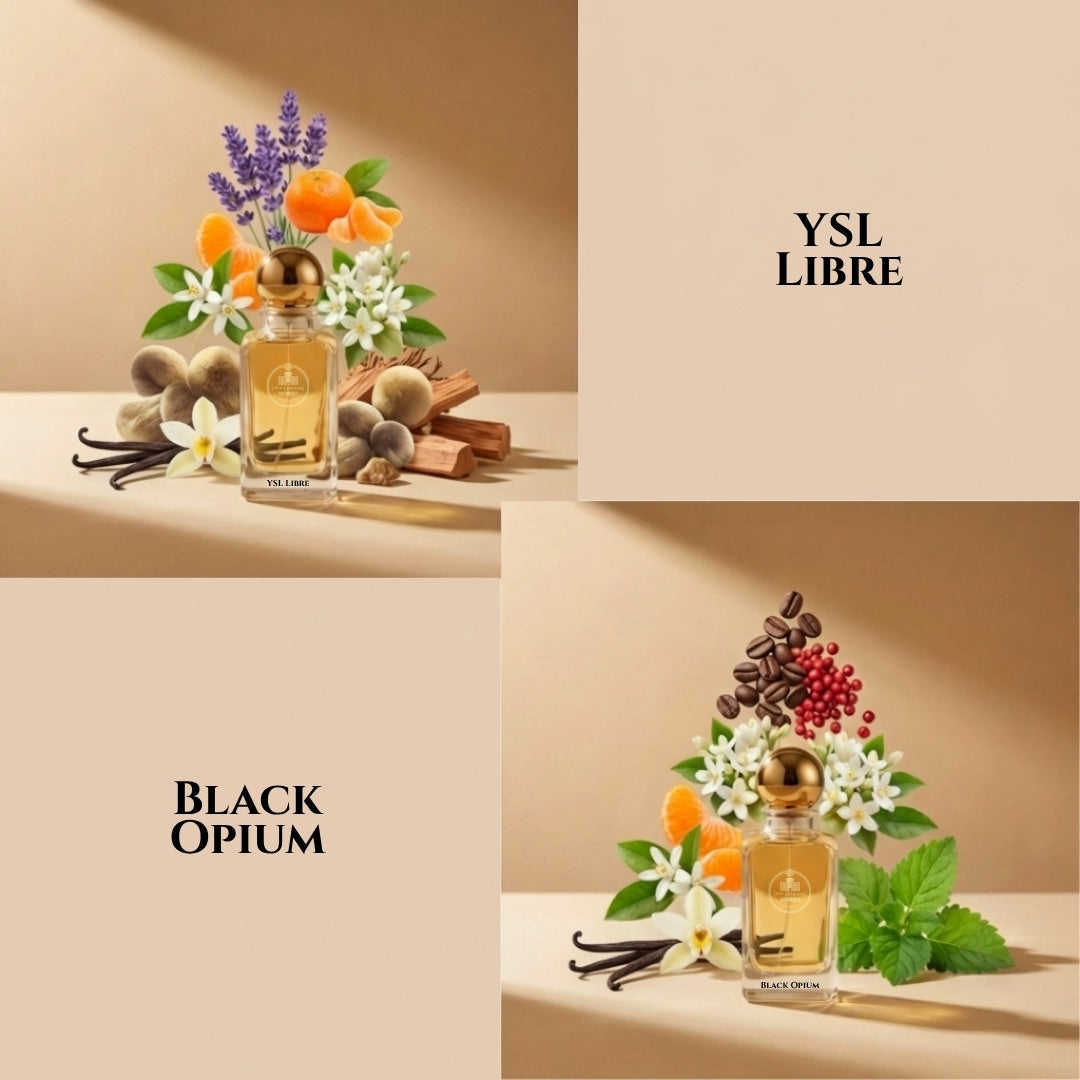 YSL Libre and Black Opium by Haus Of Jawhar lifestyle collection.